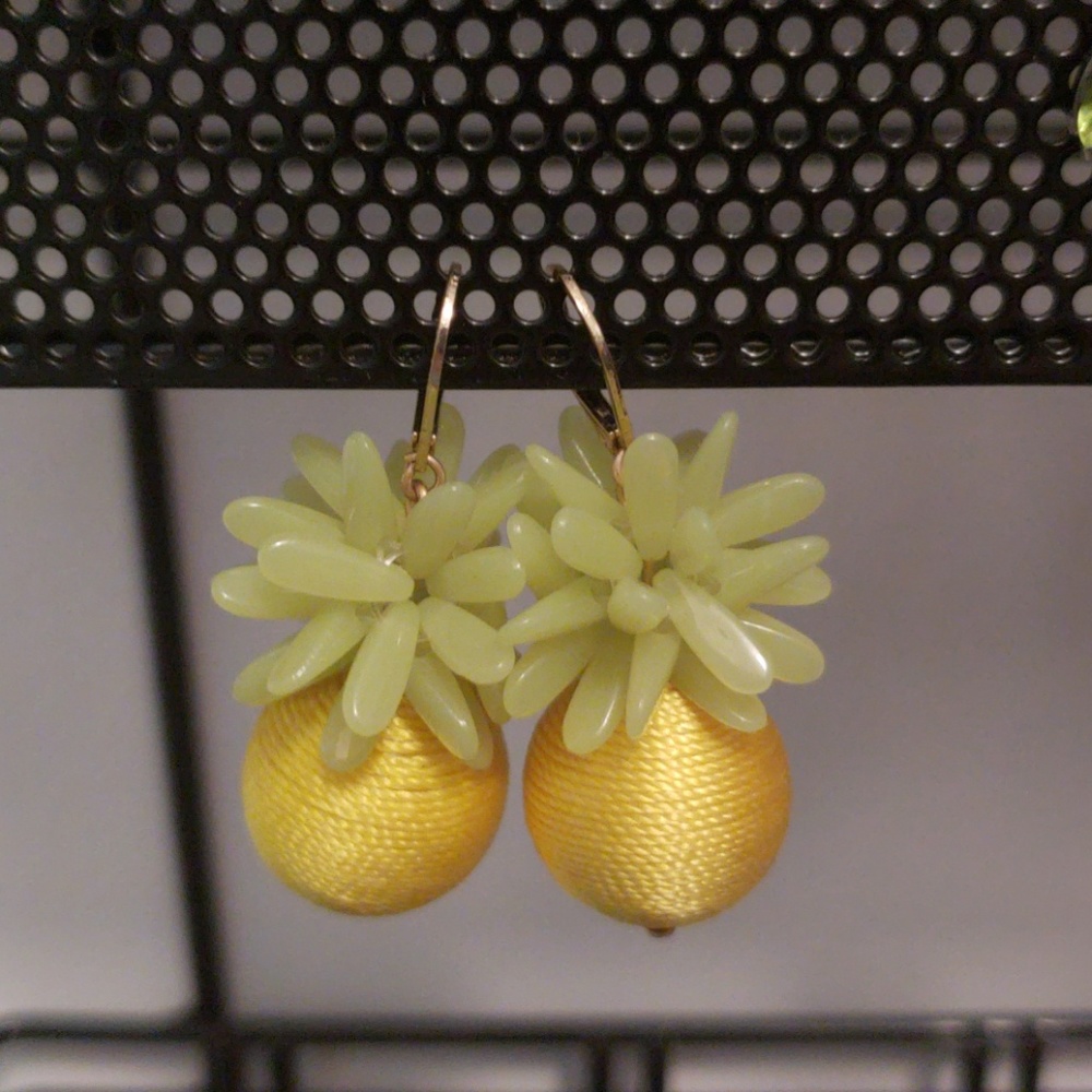 Pineapple and thread drop earrings